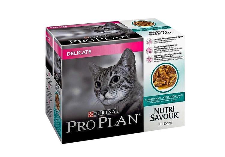 PRO PLAN Wet Cat NutriSavour Delicate Ocean Fish 10-p 4x850g