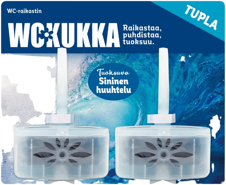 WC Kukka Sininen huuhtelu tuplapakkaus wc-raikastin 2x40g