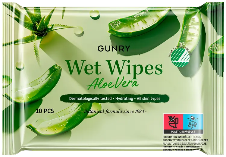 Gunry Wet Wipes Aloe Vera kosteuspyyhe 10 kpl