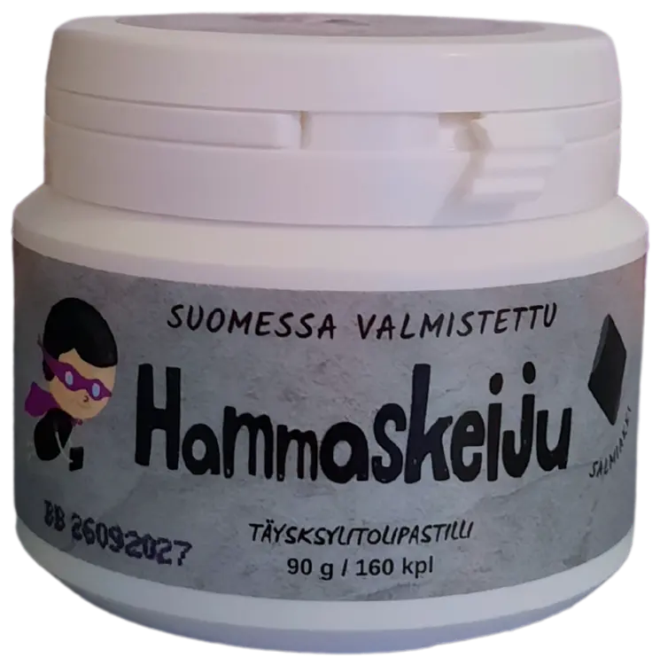Hammaskeiju kotimainen täysksylitolipastilli salmiakki 90 g