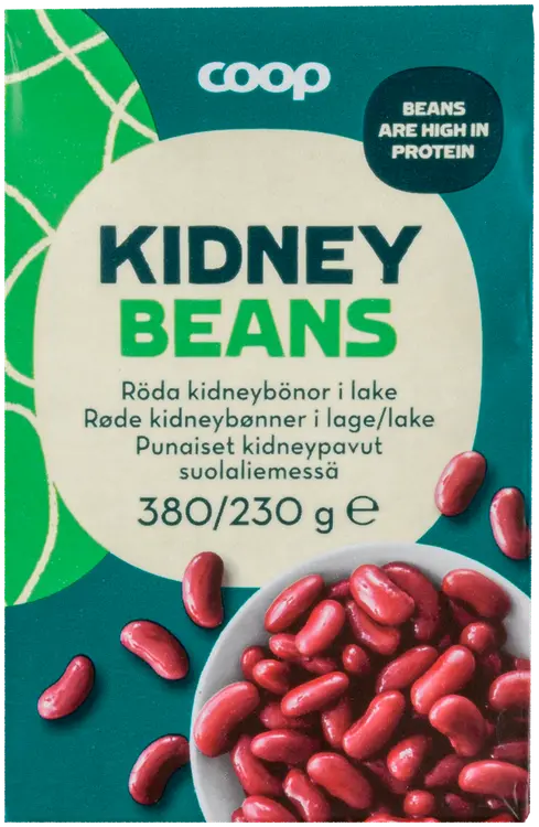 Coop punaiset kidneypavut suolaliemessä 380/230 g