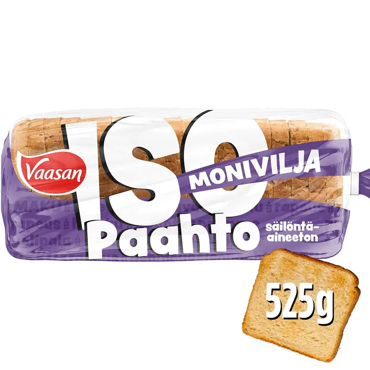 Vaasan ISOpaahto Monivilja 525 g moniviljapaahtoleipä