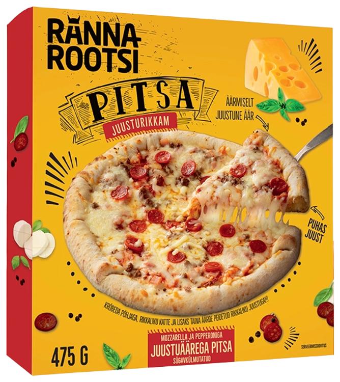 Juustuäärega pitsa mozzarella ja pepperoniga, 475g