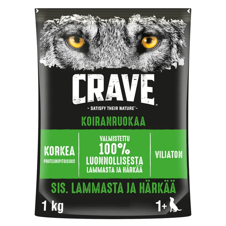 Crave Lammasta & Härkää koiranruoka 1kg