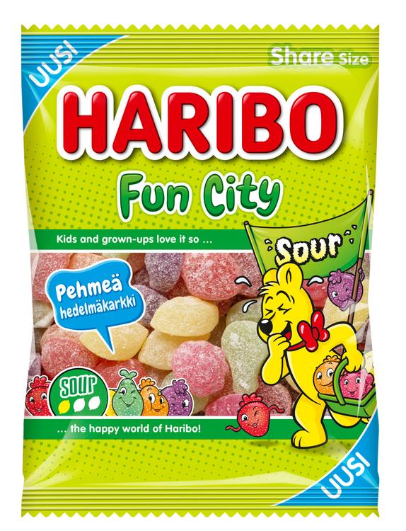 HARIBO Fun City Sour 275g Kirpeä hedelmäviinikumi