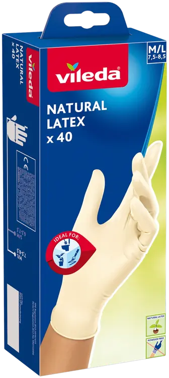 Vileda Natural Latex 40 kertakäyttökäsine koko M/L