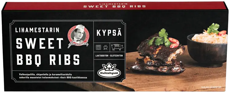 Lihamestari Huhtahyvät Sweet BBQ Ribsit n. 500g