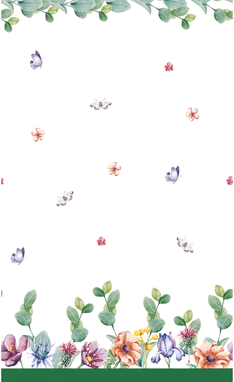 DUNI Dunicel® 138 x 220cm Breezy Butterflies pöytäliina