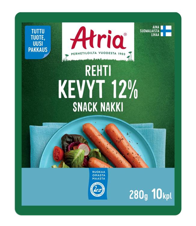 Atria Rehti Kevyt 12% Snack Nakki 280g
