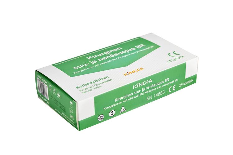 Kingfa kirurginen suu- ja nenäsuojus type IIR 25kpl