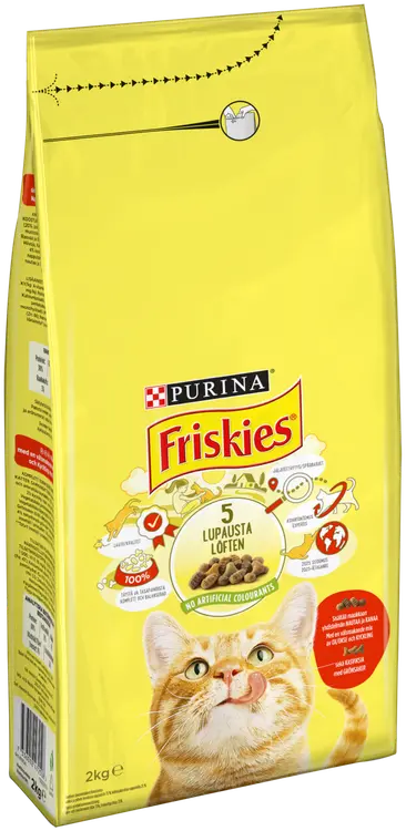Friskies 2kg Adult Nautaa, Kanaa ja Kasviksia kissanruoka