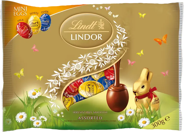 Lindt LINDOR Minimuna sekoitus täytetty maito-, tumma ja valkosuklaa 300g
