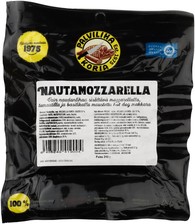 Palviliha Nautamozzarella hotdog-makkara 240 g