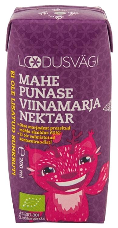 Loodusvägi mahe punase viinamarja nektar 200ml