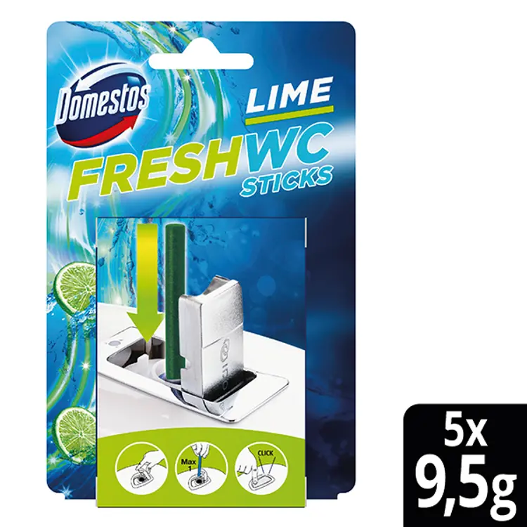 Domestos Lime Vessanpuhdistus WC-raikastintikut IDO-WC-istuimiin 5x9,5g 5 kpl