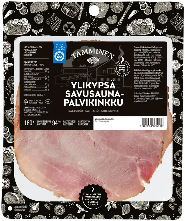Tamminen ylikypsä savusaunapalvikinkku 180g