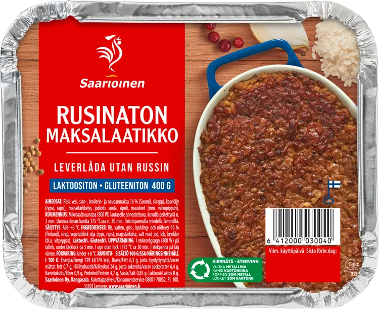 Saarioinen Maksalaatikko laktoositon/rusinaton 400g