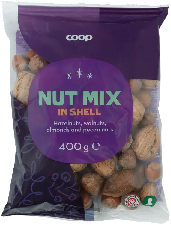 Coop kuorellinen pähkinäsekoitus 400 g
