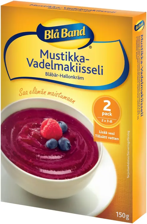 Blå Band Mustikka-Vadelmakiisseli 2x75g