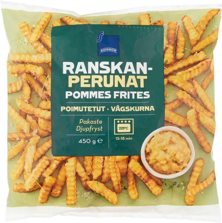 Rainbow poimutetut ranskanperunat 450 g pakaste