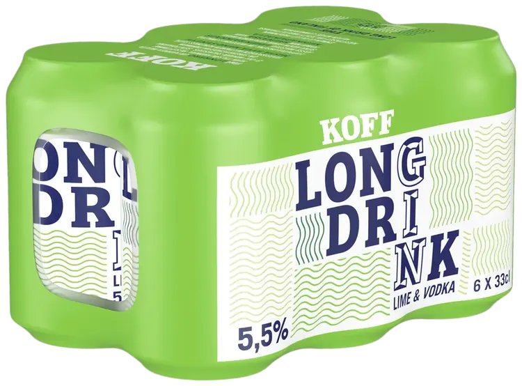 6-pack Koff Long Drink Lime 5,5 % tölkki 0,33 L