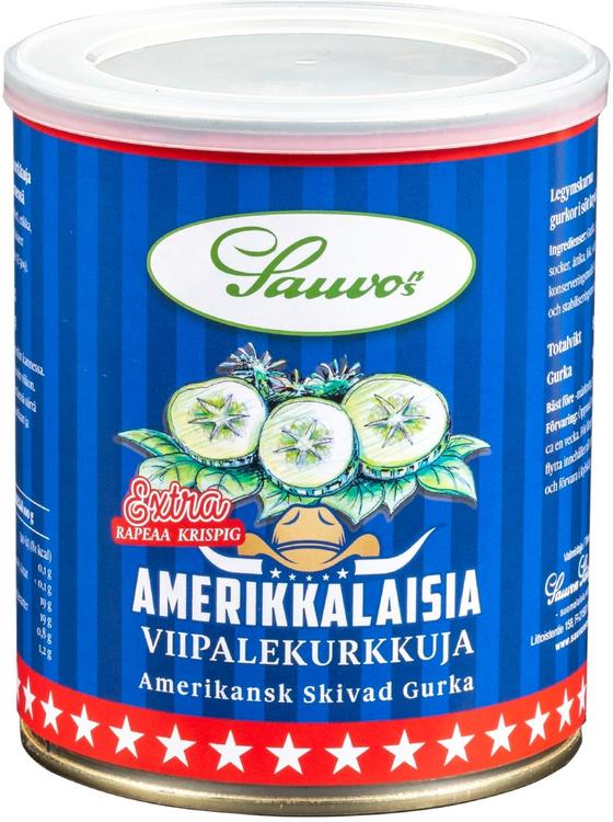 Sauvon 850/460 g makeassa mausteliemessä Amerikkalaista viipalekurkkua