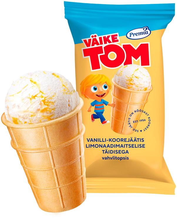 Väike Tom vanilli-koorejäätis limonaaditäidisega vahvlitopsis 70g/120ml