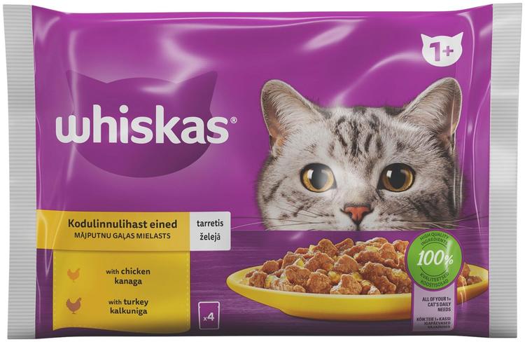 Märgtoit WHISKAS 4-pakk Core kalkun ja kana 340g