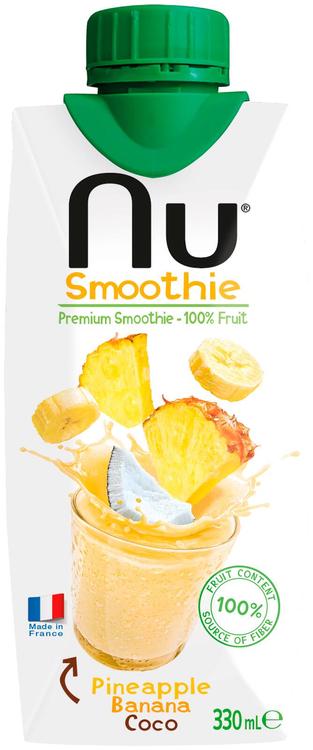 Nu Smoothie 330ml ananas-banaani-kookosmaito smoothie