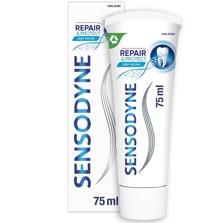 Sensodyne Repair & Protect hammastahna päivittäiseen käyttöön lievittämään vihlontaa kahdesti päivässä käytettynä, 75 ml