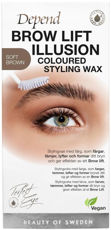 Depend Perfect Eye Brow Lift Illusion Coloured Styling Wax Soft Brown 5g nr 4973