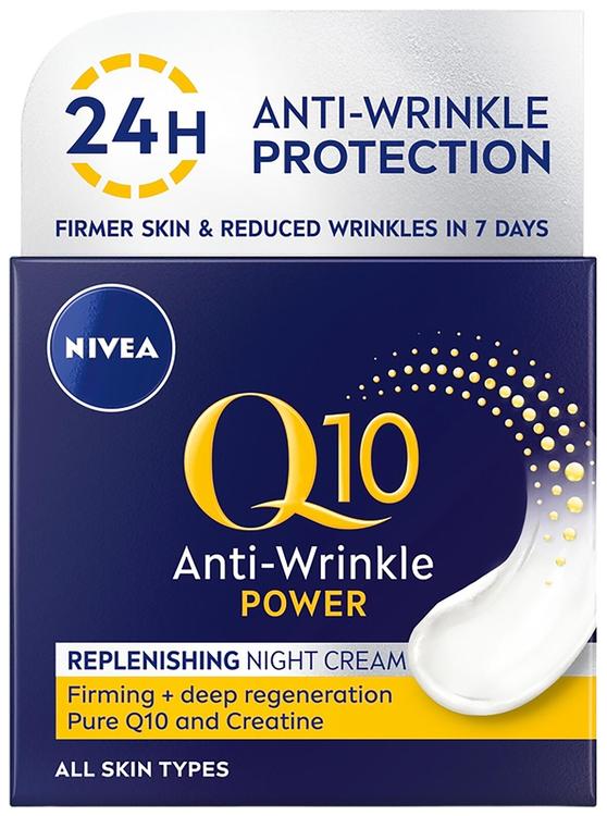 NIVEA 50ml Q10 Power Anti-Wrinkle Replenishing Night Cream -yövoide