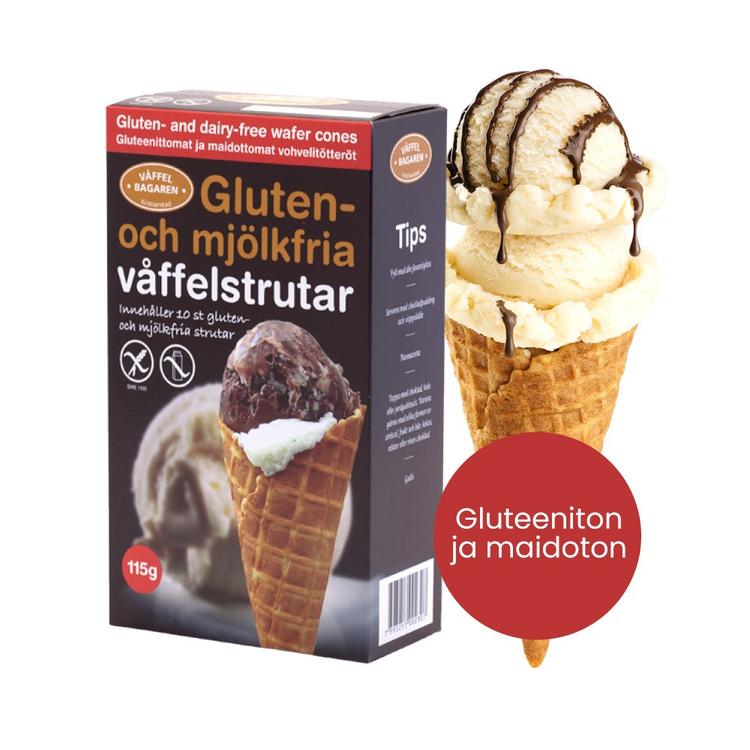 Jäätelövohveli Våffelbagaren gluteeniton/laktoositon 10 kpl 115 g