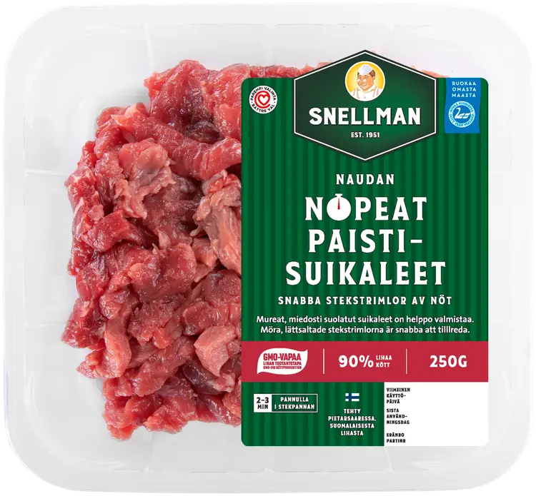 Snellman Naudan nopeat paistisuikaleet 250g