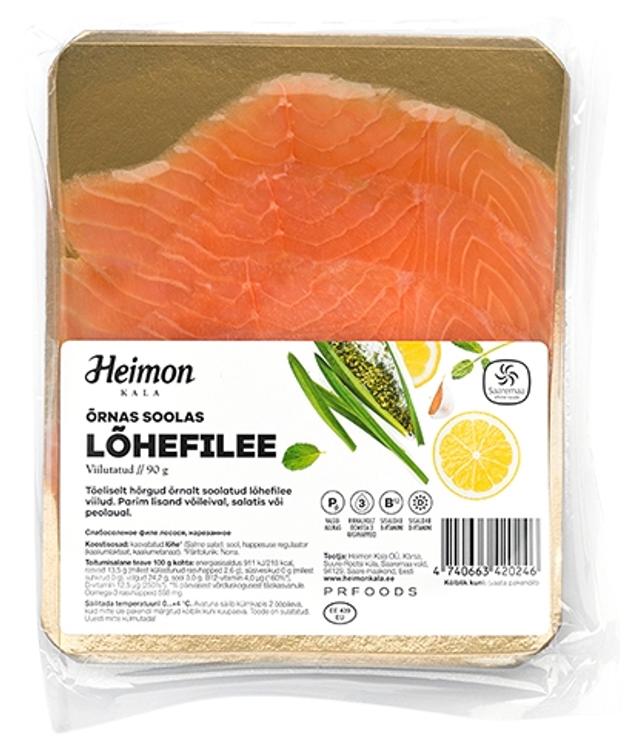 Õrnas soolas lõhefilee, viilutatud 90 g