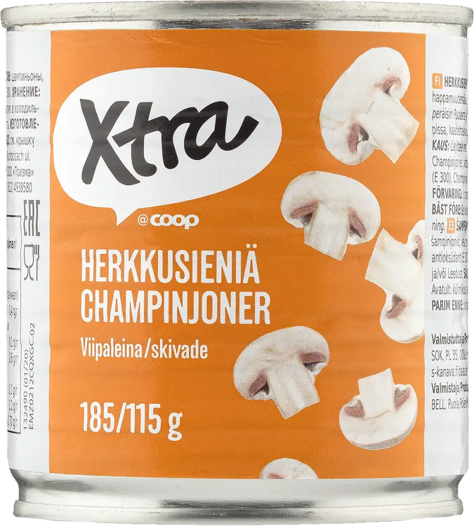 Xtra viipaloidut herkkusienet suolaliemessä 185/115 g
