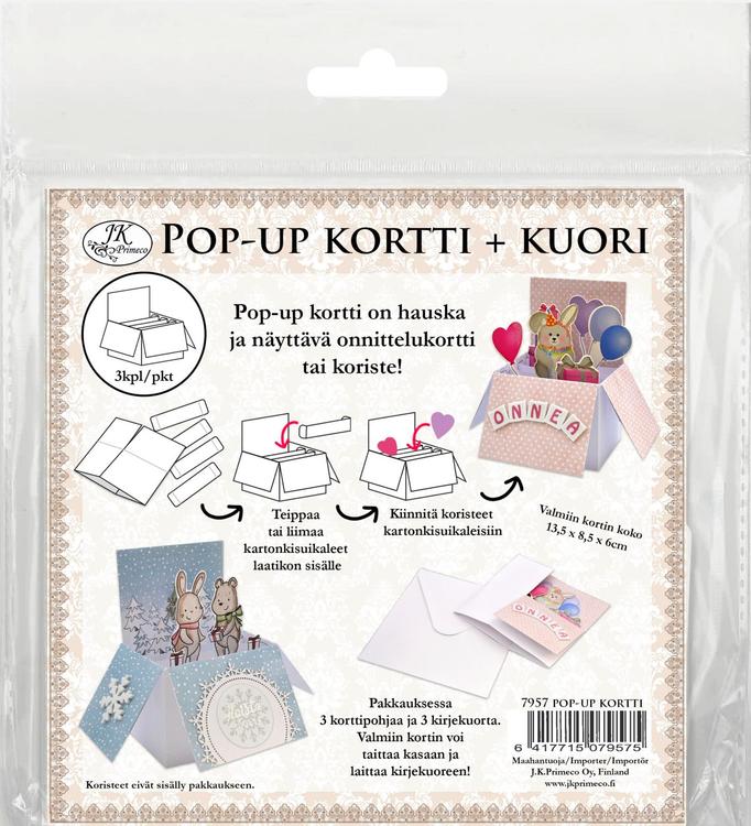 J.K. Primeco pop up-kortti + kirjekuori 3kpl/pkt