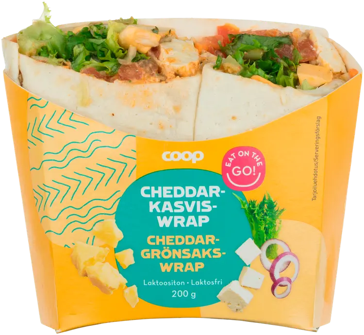 Coop cheddar-kasviswrap 200 g