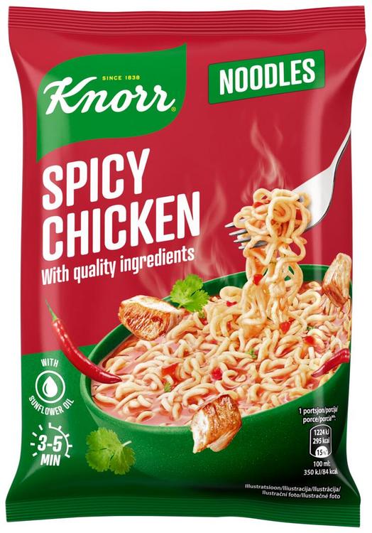 Kiirnuudlid Knorr vürtsikad kanamaitselised 63g