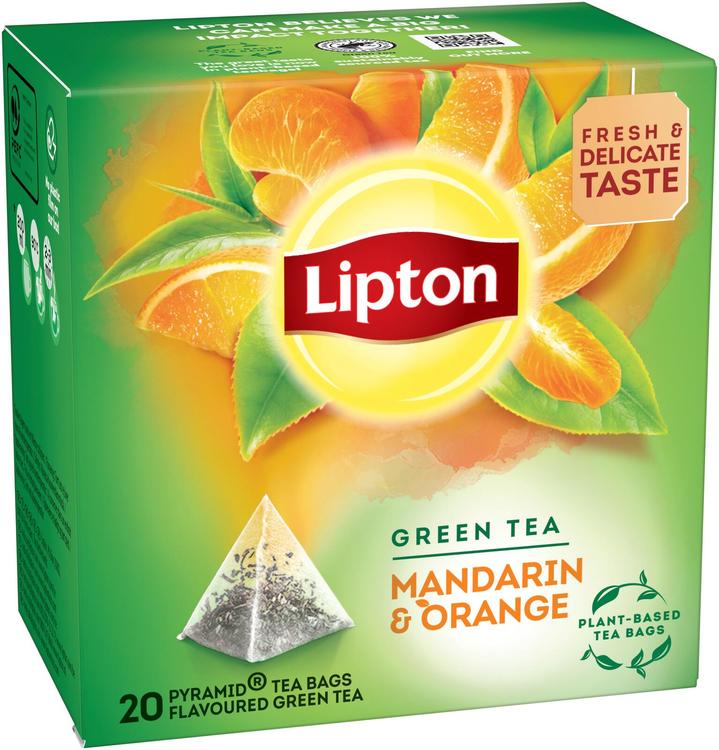 Lipton 20ps Green Mandarin Orange pyramidi vihreä tee
