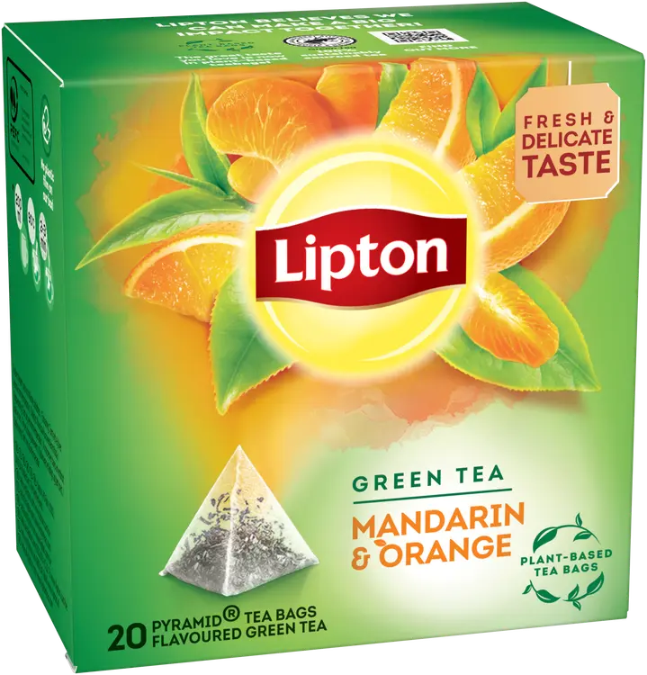 Lipton 20ps Green Mandarin Orange pyramidi vihreä tee