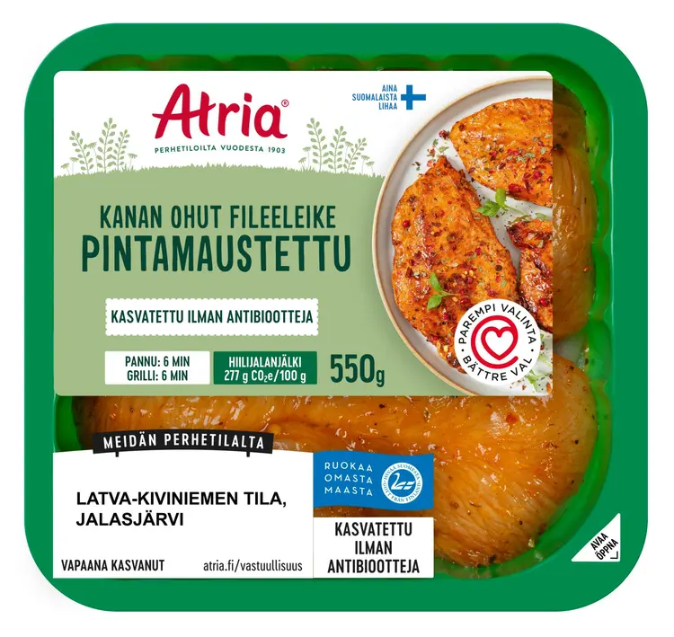 Atria Kanan Ohut Fileeleike Pintamaustettu 550g