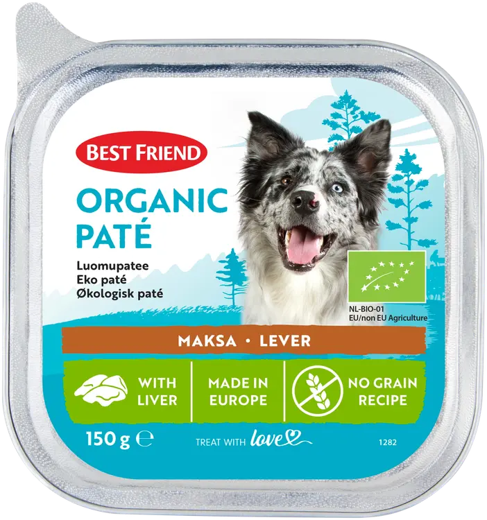 Best Friend Maksanmakuinen luomupatee koirille 150g