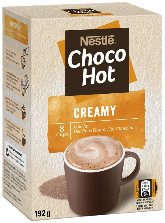 Nestlé 8kpl/192g Choco Hot Creamy maitokaakaojuomajauhe annospussi