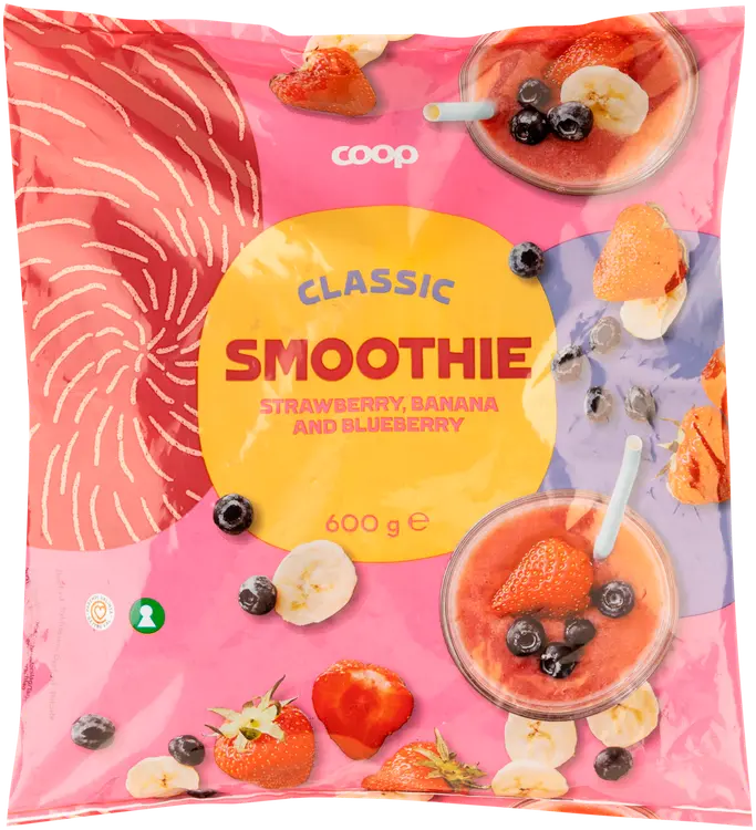 Coop smoothie mansikka-banaani-mustikkasekoitus 600 g pakaste