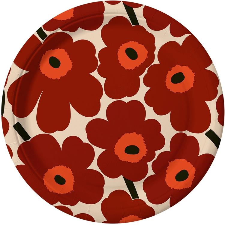 Marimekko Lautanen 18cm 10x10kpl Unikko punakerma