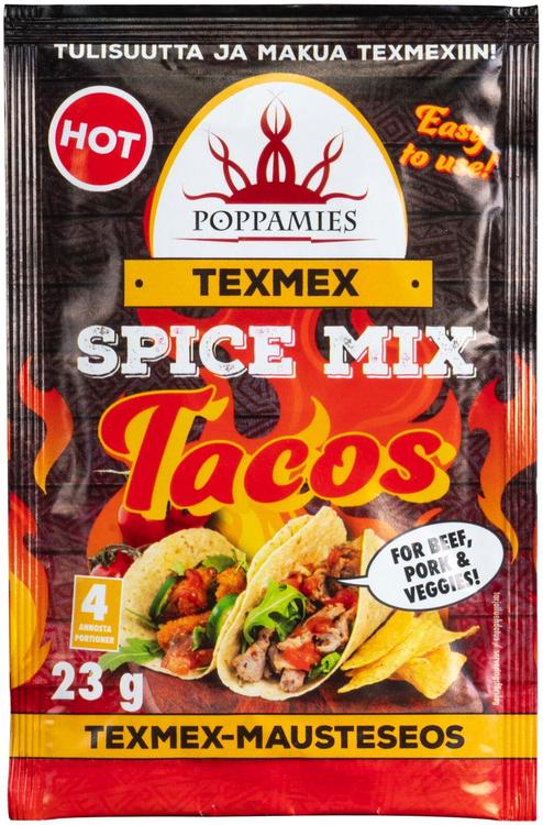 Poppamies Texmex Spice Mix Tacos hot mausteseos 23g