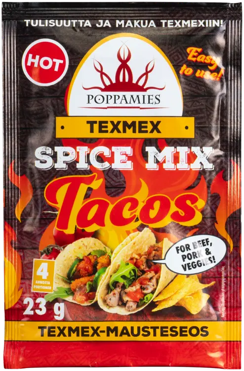 Poppamies Texmex Spice Mix Tacos hot mausteseos 23g