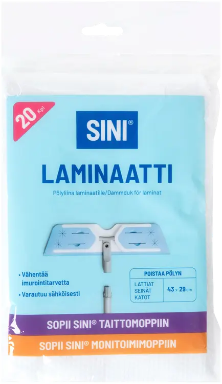 Sini pölyliina laminaatille 43x29cm 20kpl