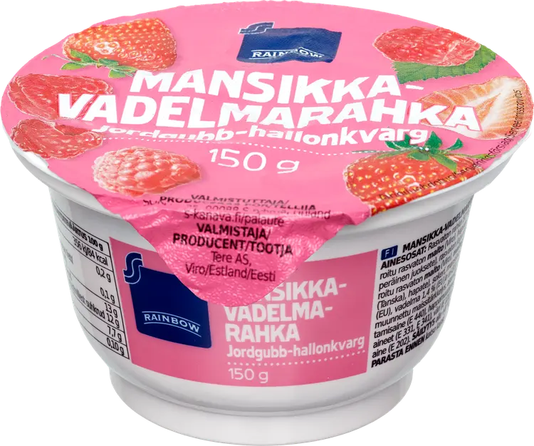Rainbow 150g mansikka-vadelmarahka 0,2%